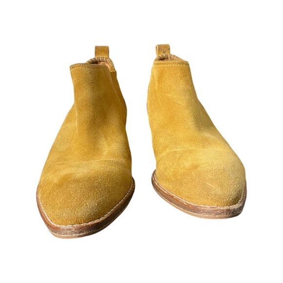 Alexander Wang Kori Bootie Boots Cut Out Block Heel Suede Camel Shoes 39 US 9 - Picture 11 of 12